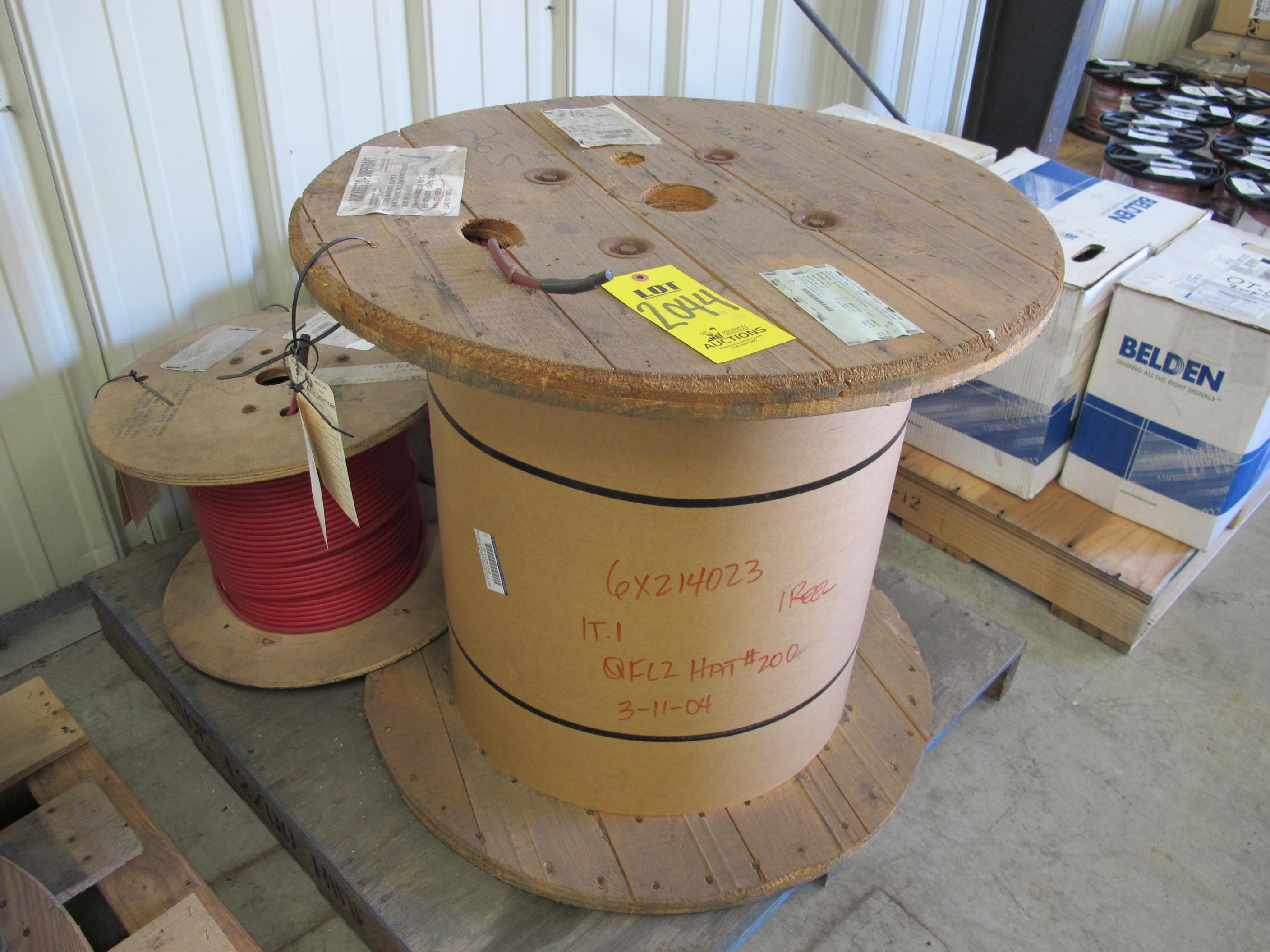 LOT (2720 FT) OF CABLE, ELECTRICAL TYPE, 16 AWG SIZE, 600V RATING, COPPER MATERIAL, 3 CONDUCTOR, INSTRUMENTATION KIND. SHIELDED, CROSS-LINKED POLYETHYLENE INSULATED, RED, HYPALON (CSPE) JACKET, FIREWALL III, CABLE CODE J36, (1086) CABLE, ELECTRICAL TYPE, 16 AWG SIZE, 600V RATING, COPPER MATERIAL, 3 CONDUCTOR, INSTRUMENTATION KIND. SHIELDED, CROSS-LINKED POLYETHYLENE INSULATED, RED, HYPALON (CSPE) JACKET, FIREWALL III, CABLE CODE J37 & (1650) CABLE, ELECTRICAL TYPE, 16 AWG SIZE, 600V RATING, COPPER MATERIAL, 3 CONDUCTOR, INSTRUMENTATION KIND. SHIELDED, CROSS-LINKED POLYETHYLENE INSULATED, RED, HYPALON (CSPE) JACKET, FIREWALL III, CABLE CODE J38 (W-44) LOADING & HANDLING FEE $15-